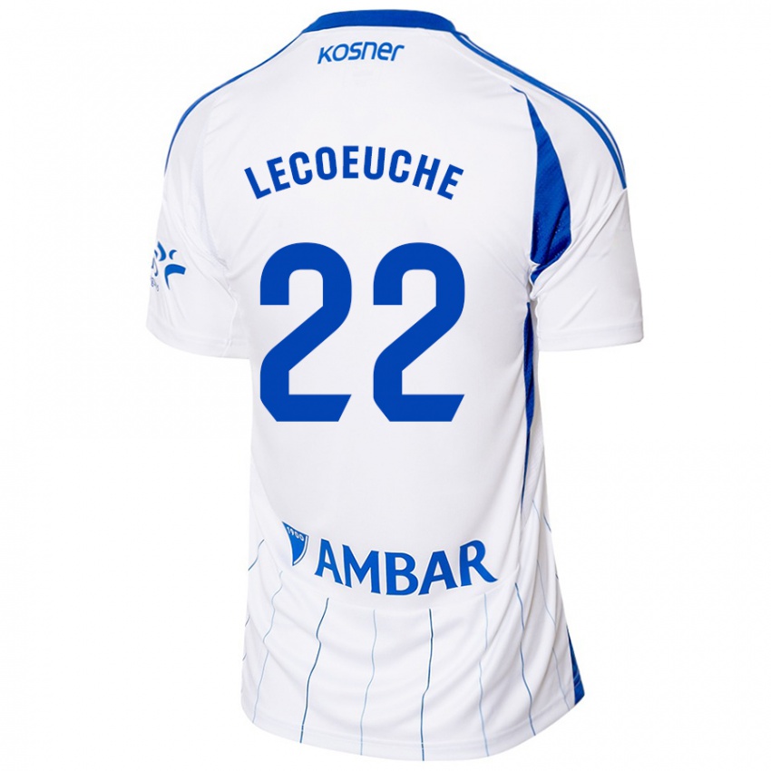 Hombre Camiseta Quentin Lecoeuche #22 Rojo Blanco 1ª Equipación 2024/25 La Camisa Chile