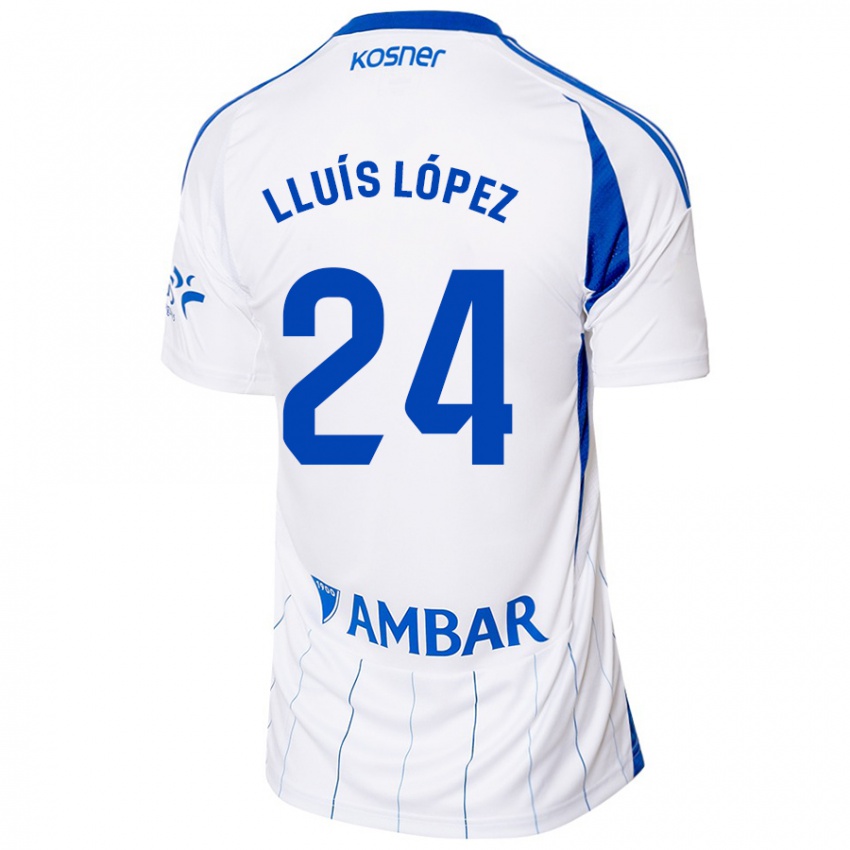 Hombre Camiseta Lluís López #24 Rojo Blanco 1ª Equipación 2024/25 La Camisa Chile