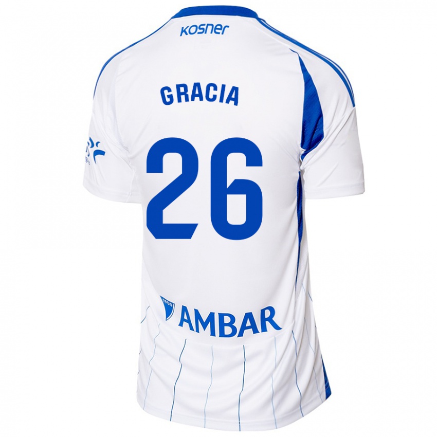 Hombre Camiseta Gori Gracia #26 Rojo Blanco 1ª Equipación 2024/25 La Camisa Chile