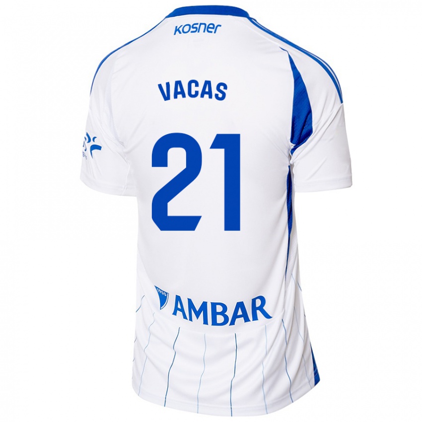 Hombre Camiseta Óscar Vacas #21 Rojo Blanco 1ª Equipación 2024/25 La Camisa Chile