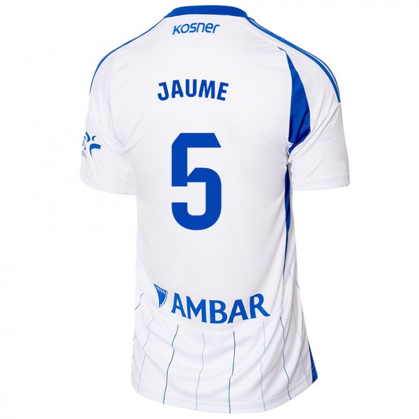 Hombre Camiseta Jaume Grau #5 Rojo Blanco 1ª Equipación 2024/25 La Camisa Chile