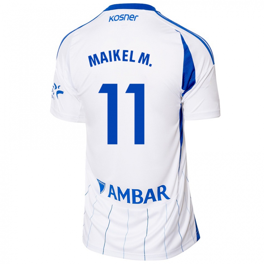 Hombre Camiseta Maikel Mesa #11 Rojo Blanco 1ª Equipación 2024/25 La Camisa Chile