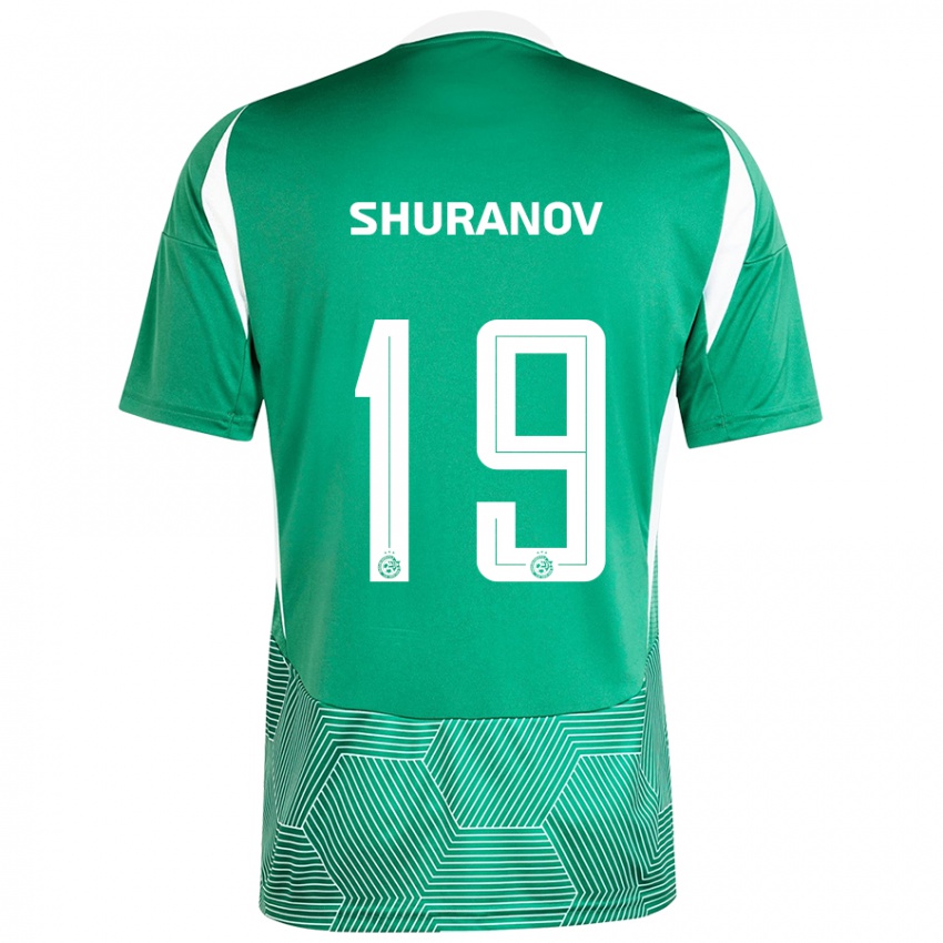 Hombre Camiseta Erik Shuranov #19 Verde Blanco 1ª Equipación 2024/25 La Camisa Chile