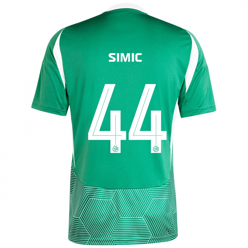 Hombre Camiseta Lorenco Simic #44 Verde Blanco 1ª Equipación 2024/25 La Camisa Chile