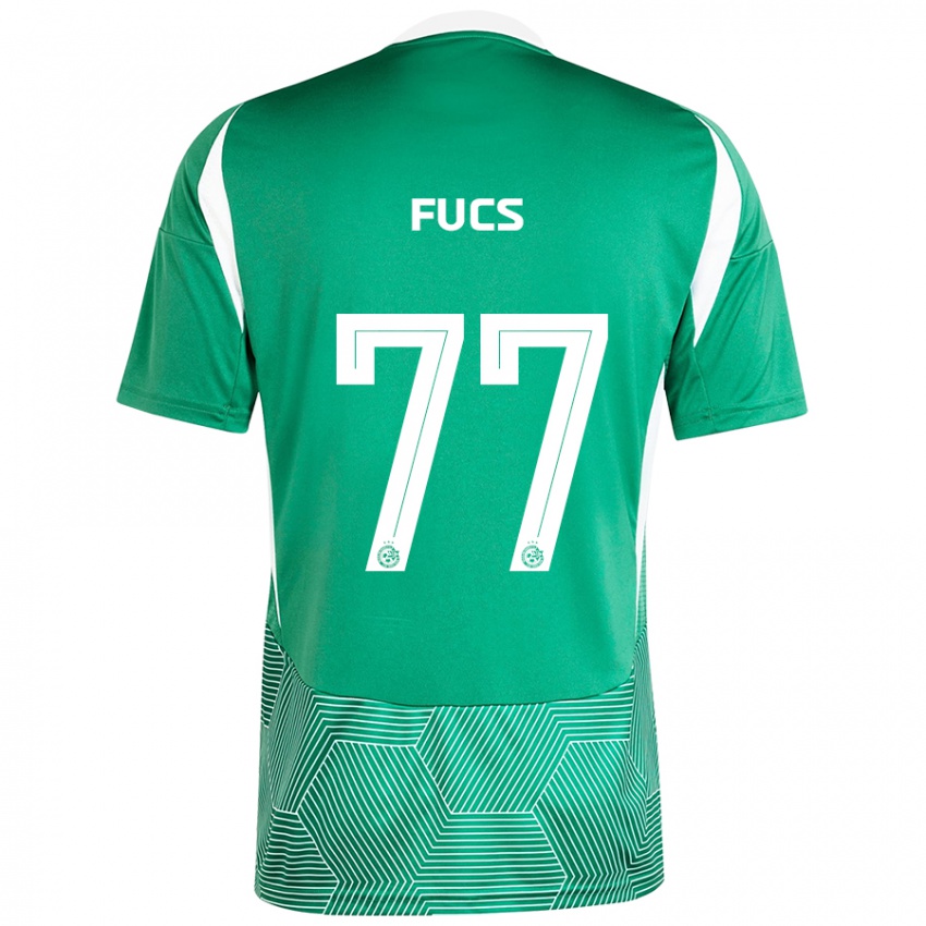 Hombre Camiseta Roee Fucs #77 Verde Blanco 1ª Equipación 2024/25 La Camisa Chile