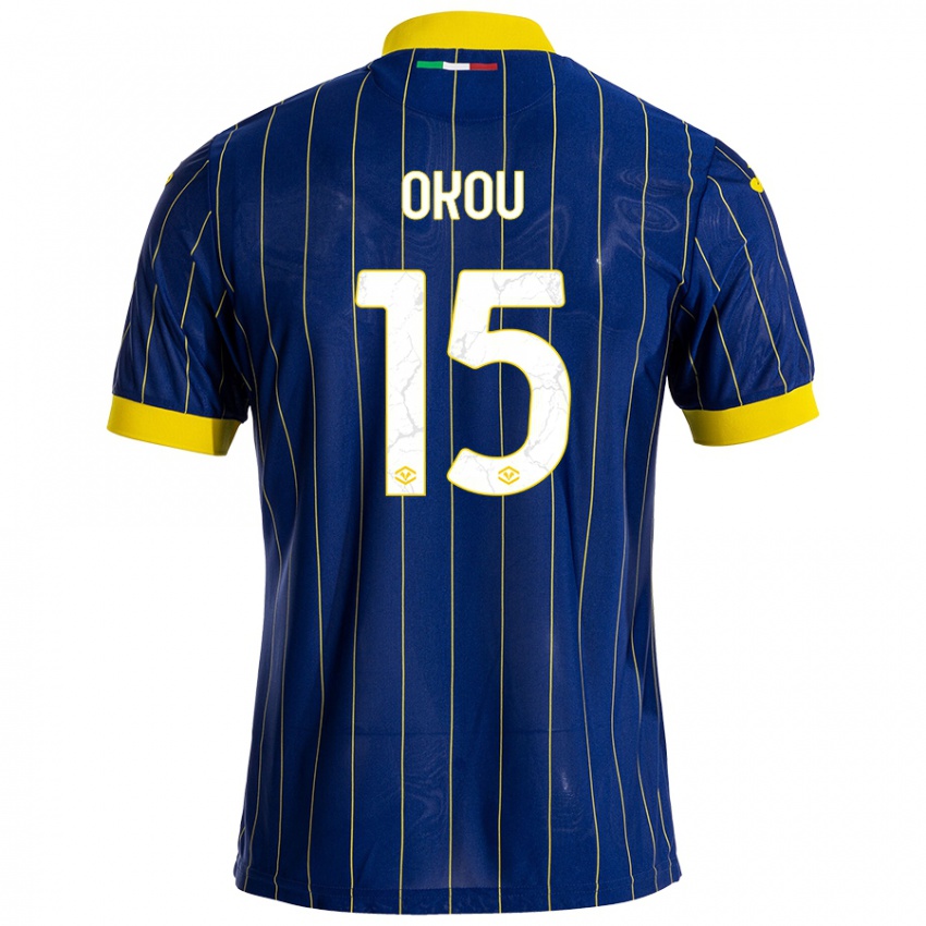 Hombre Camiseta Yllan Okou #15 Azul Amarillo 1ª Equipación 2024/25 La Camisa Chile