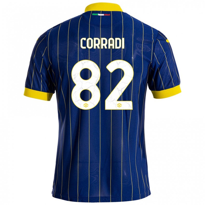 Hombre Camiseta Christian Corradi #82 Azul Amarillo 1ª Equipación 2024/25 La Camisa Chile