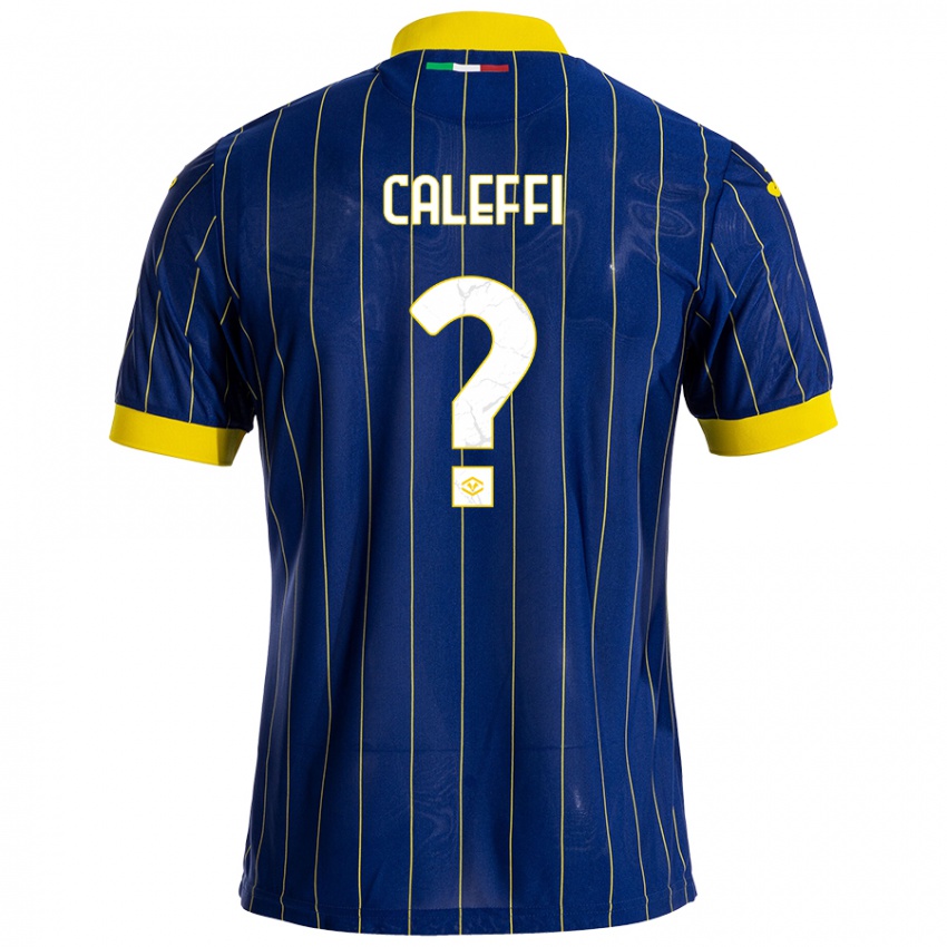 Hombre Camiseta Andrea Caleffi #0 Azul Amarillo 1ª Equipación 2024/25 La Camisa Chile