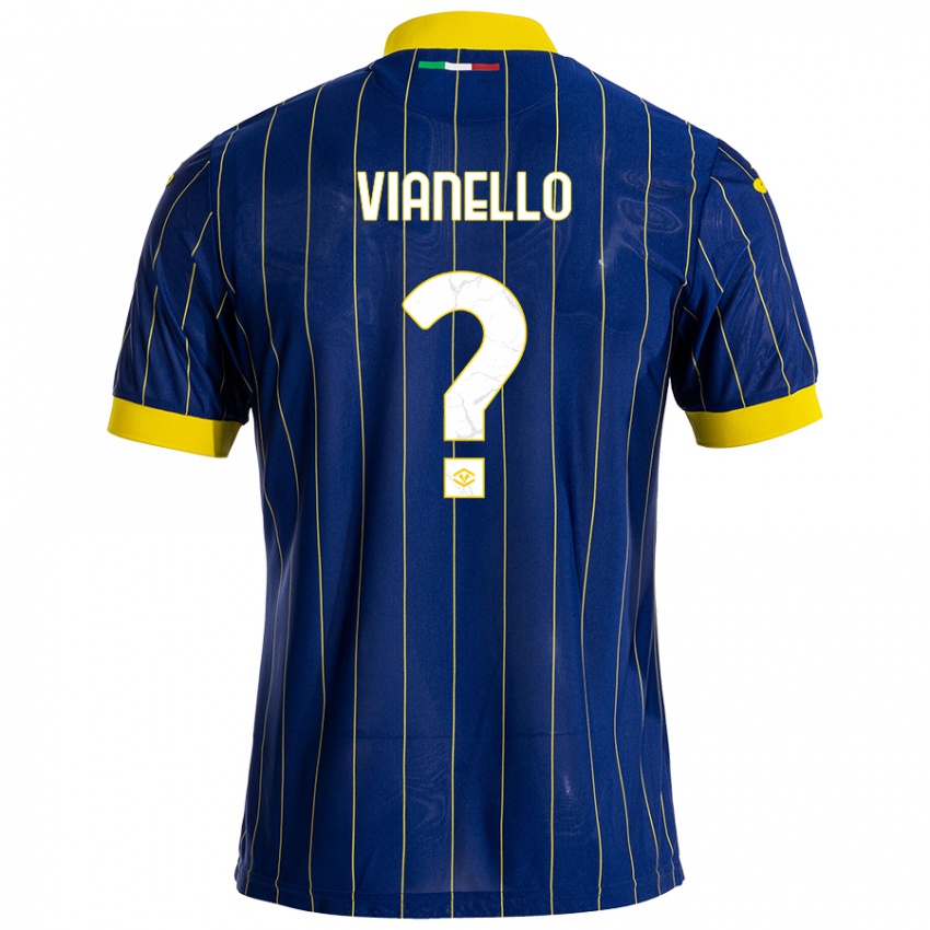 Hombre Camiseta Diego Vianello #0 Azul Amarillo 1ª Equipación 2024/25 La Camisa Chile