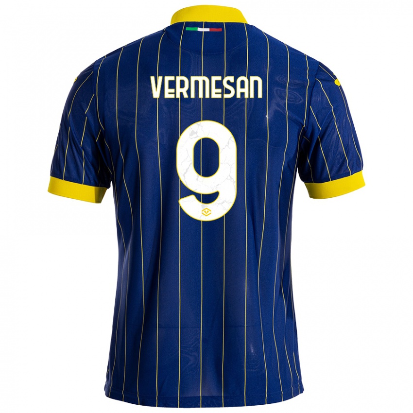 Hombre Camiseta Ioan Vermesan #9 Azul Amarillo 1ª Equipación 2024/25 La Camisa Chile