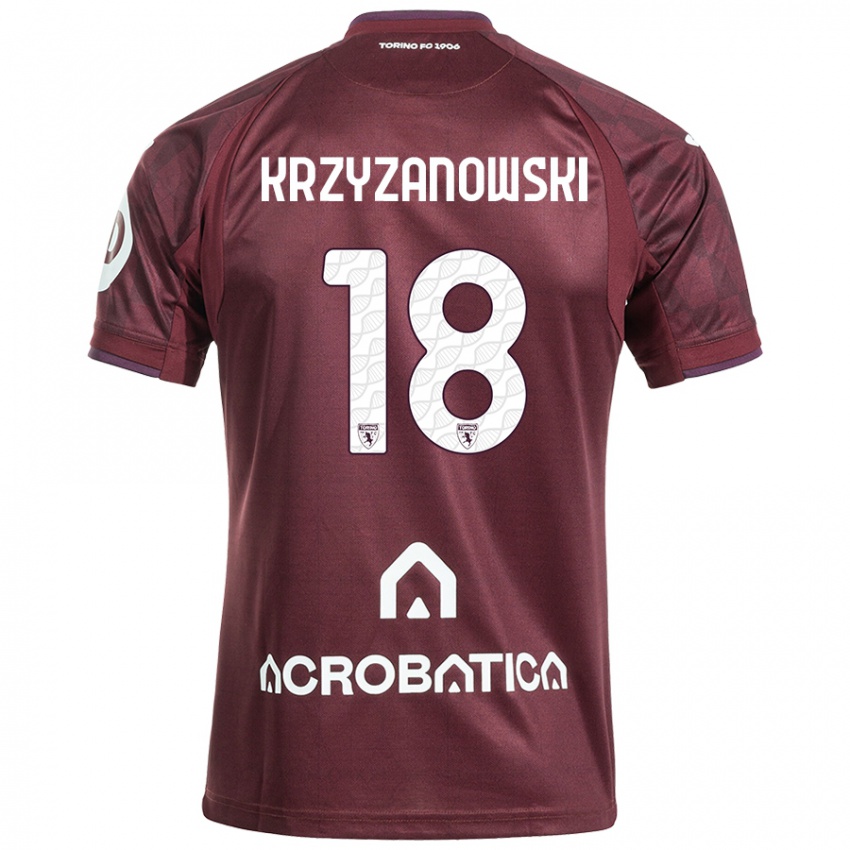 Hombre Camiseta Jakub Krzyzanowski #18 Granate Blanco 1ª Equipación 2024/25 La Camisa Chile