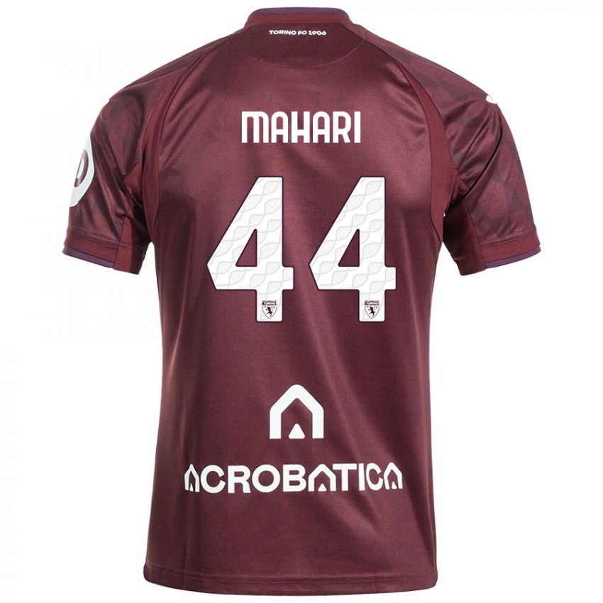 Hombre Camiseta Efdon Mahari #44 Granate Blanco 1ª Equipación 2024/25 La Camisa Chile