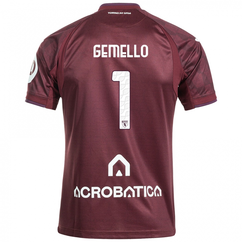 Hombre Camiseta Luca Gemello #1 Granate Blanco 1ª Equipación 2024/25 La Camisa Chile