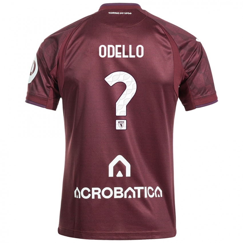 Hombre Camiseta Ryan Odello #0 Granate Blanco 1ª Equipación 2024/25 La Camisa Chile