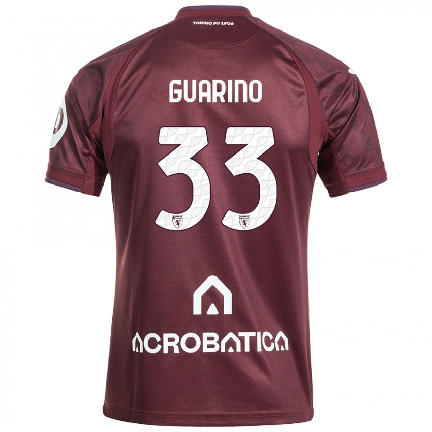 Hombre Camiseta Rita Guarino #33 Granate Blanco 1ª Equipación 2024/25 La Camisa Chile