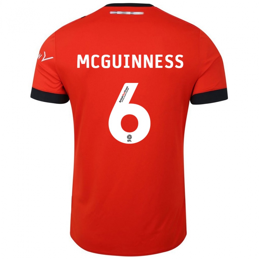 Hombre Camiseta Mark Mcguinness #6 Naranja Negro 1ª Equipación 2024/25 La Camisa Chile