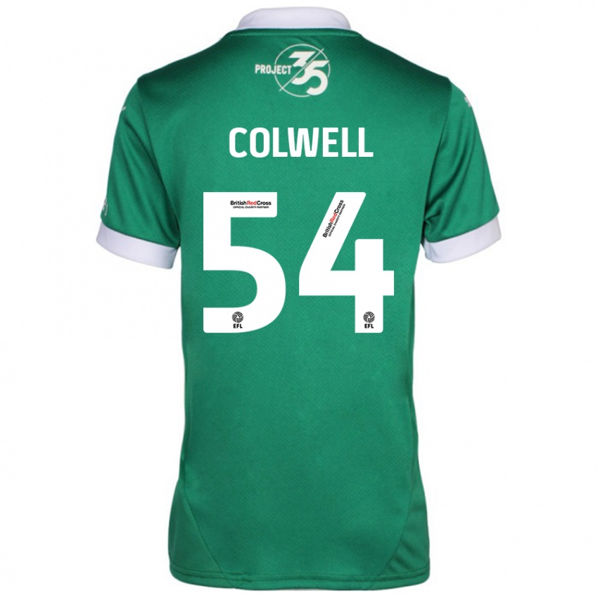 Hombre Camiseta Lewis Colwell #54 Verde Blanco 1ª Equipación 2024/25 La Camisa Chile