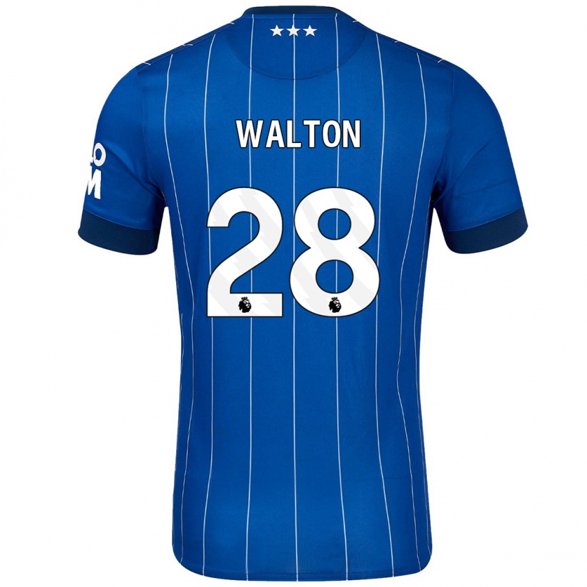 Hombre Camiseta Christian Walton #28 Azul Marino 1ª Equipación 2024/25 La Camisa Chile