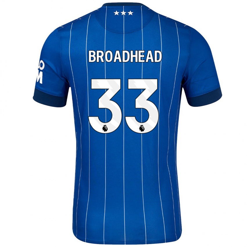 Hombre Camiseta Nathan Broadhead #33 Azul Marino 1ª Equipación 2024/25 La Camisa Chile