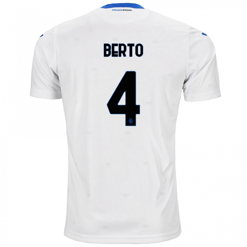 Hombre Camiseta Gabriele Berto #4 Blanco 2ª Equipación 2024/25 La Camisa Chile