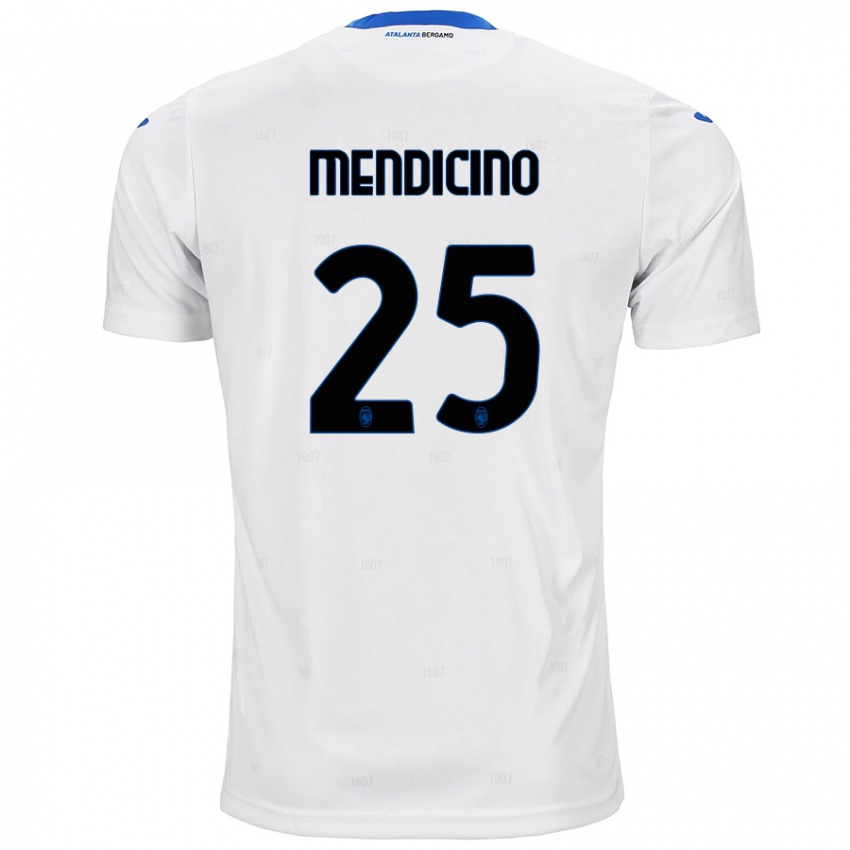 Hombre Camiseta Leonardo Mendicino #25 Blanco 2ª Equipación 2024/25 La Camisa Chile