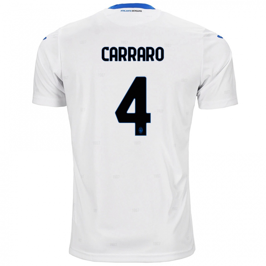 Hombre Camiseta Marco Carraro #4 Blanco 2ª Equipación 2024/25 La Camisa Chile