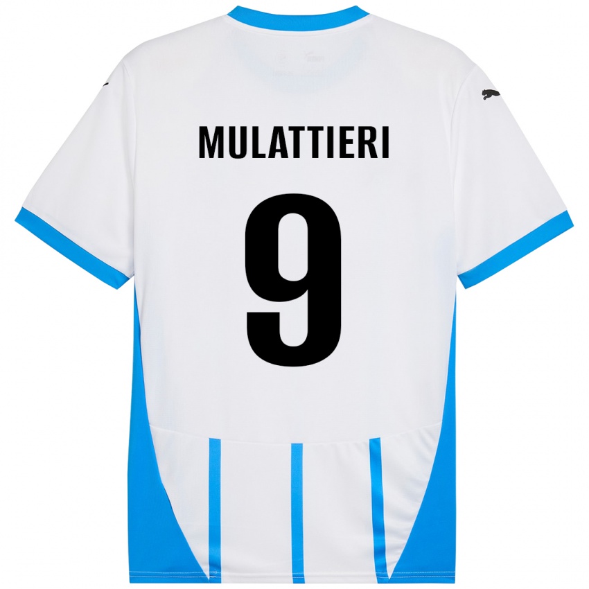 Hombre Camiseta Samuele Mulattieri #9 Blanco Azul 2ª Equipación 2024/25 La Camisa Chile