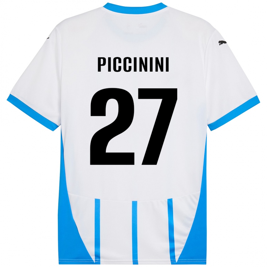 Hombre Camiseta Stefano Piccinini #27 Blanco Azul 2ª Equipación 2024/25 La Camisa Chile