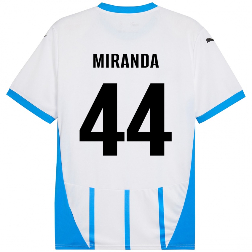 Hombre Camiseta Kevin Miranda #44 Blanco Azul 2ª Equipación 2024/25 La Camisa Chile