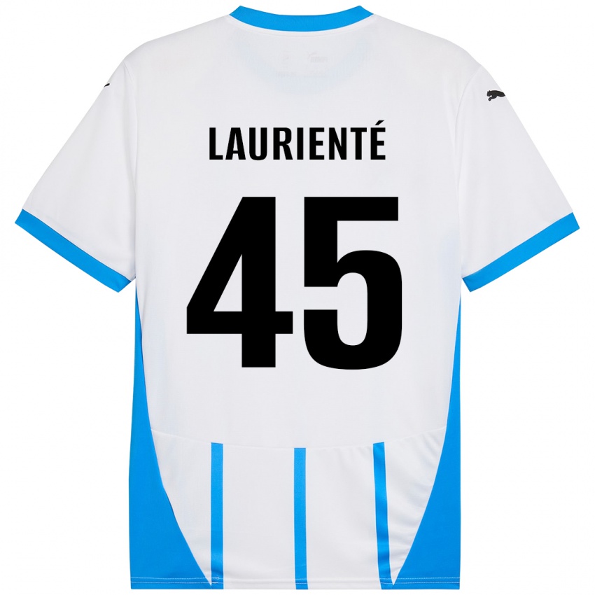 Hombre Camiseta Armand Laurienté #45 Blanco Azul 2ª Equipación 2024/25 La Camisa Chile