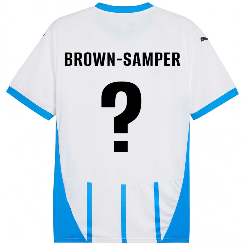 Hombre Camiseta Isaac Brown-Samper #0 Blanco Azul 2ª Equipación 2024/25 La Camisa Chile