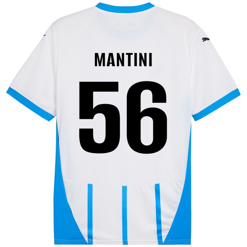 Hombre Camiseta Raffaele Mantini #56 Blanco Azul 2ª Equipación 2024/25 La Camisa Chile