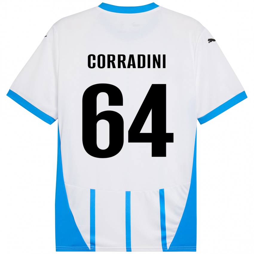 Hombre Camiseta Francesco Corradini #64 Blanco Azul 2ª Equipación 2024/25 La Camisa Chile