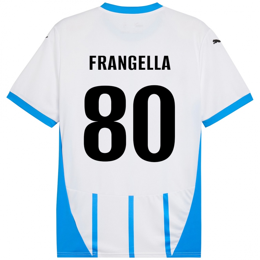 Hombre Camiseta Christian Frangella #80 Blanco Azul 2ª Equipación 2024/25 La Camisa Chile