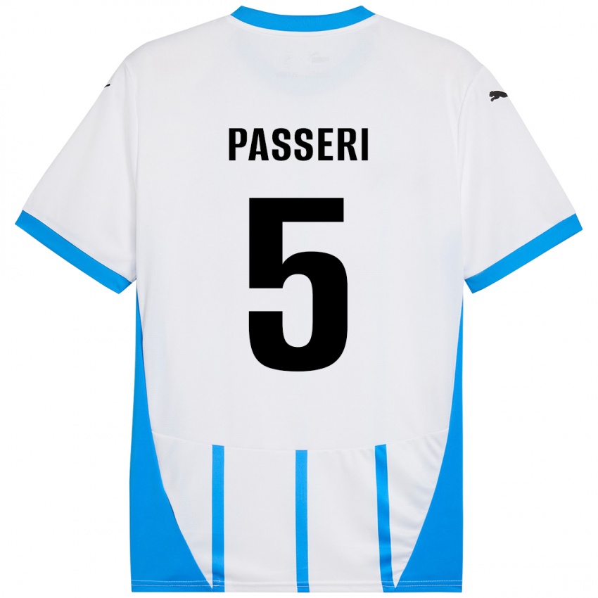 Hombre Camiseta Angela Passeri #5 Blanco Azul 2ª Equipación 2024/25 La Camisa Chile