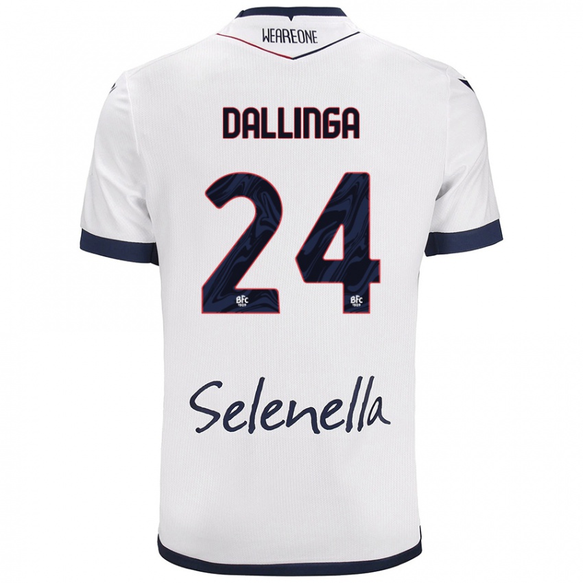 Hombre Camiseta Thijs Dallinga #24 Blanco Azul Real 2ª Equipación 2024/25 La Camisa Chile