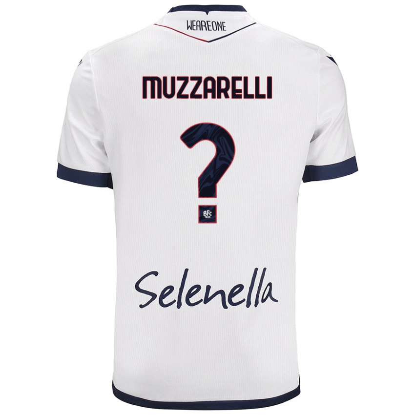 Hombre Camiseta Lorenzo Muzzarelli #0 Blanco Azul Real 2ª Equipación 2024/25 La Camisa Chile