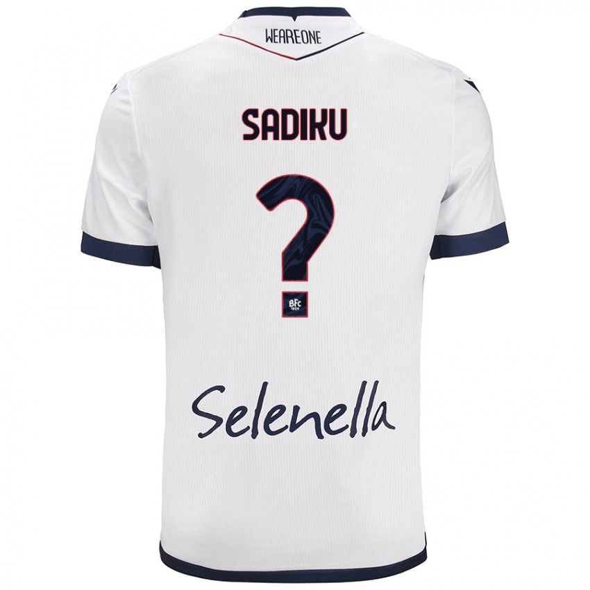 Hombre Camiseta Bamir Sadiku #0 Blanco Azul Real 2ª Equipación 2024/25 La Camisa Chile