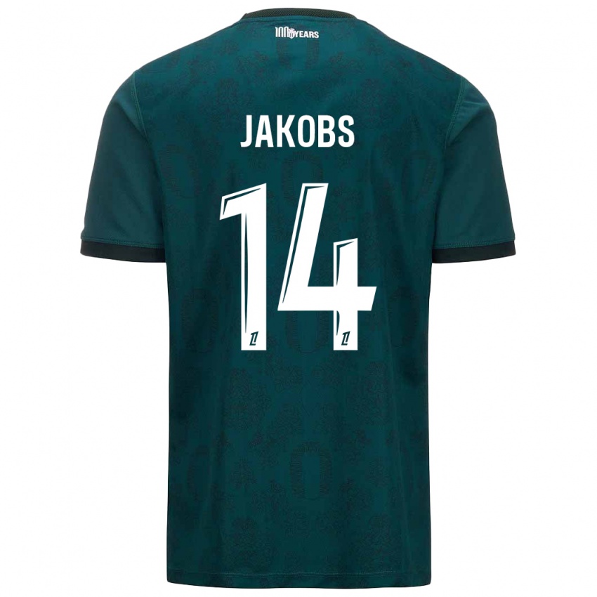 Hombre Camiseta Ismail Jakobs #14 Verde Oscuro 2ª Equipación 2024/25 La Camisa Chile