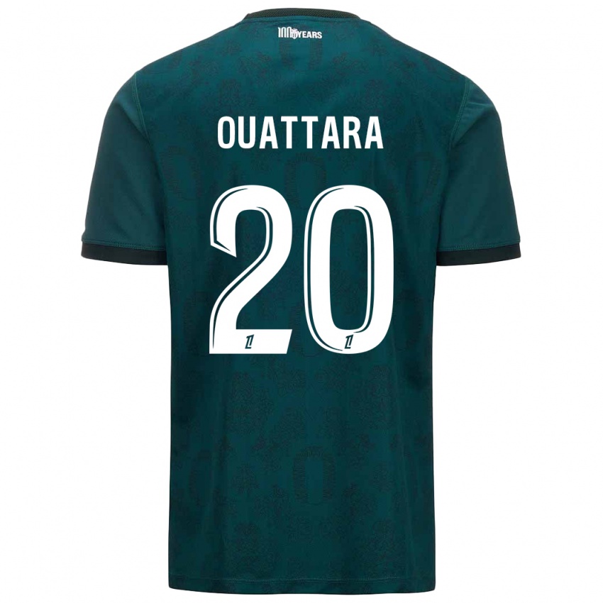 Hombre Camiseta Kassoum Ouattara #20 Verde Oscuro 2ª Equipación 2024/25 La Camisa Chile