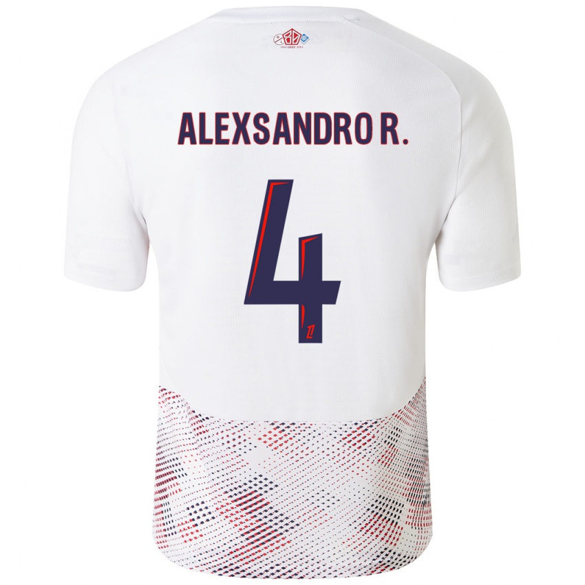 Hombre Camiseta Alexsandro Ribeiro #4 Blanco Azul Real 2ª Equipación 2024/25 La Camisa Chile