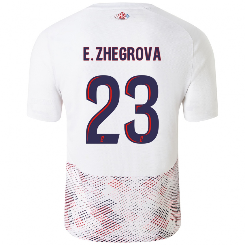 Hombre Camiseta Edon Zhegrova #23 Blanco Azul Real 2ª Equipación 2024/25 La Camisa Chile