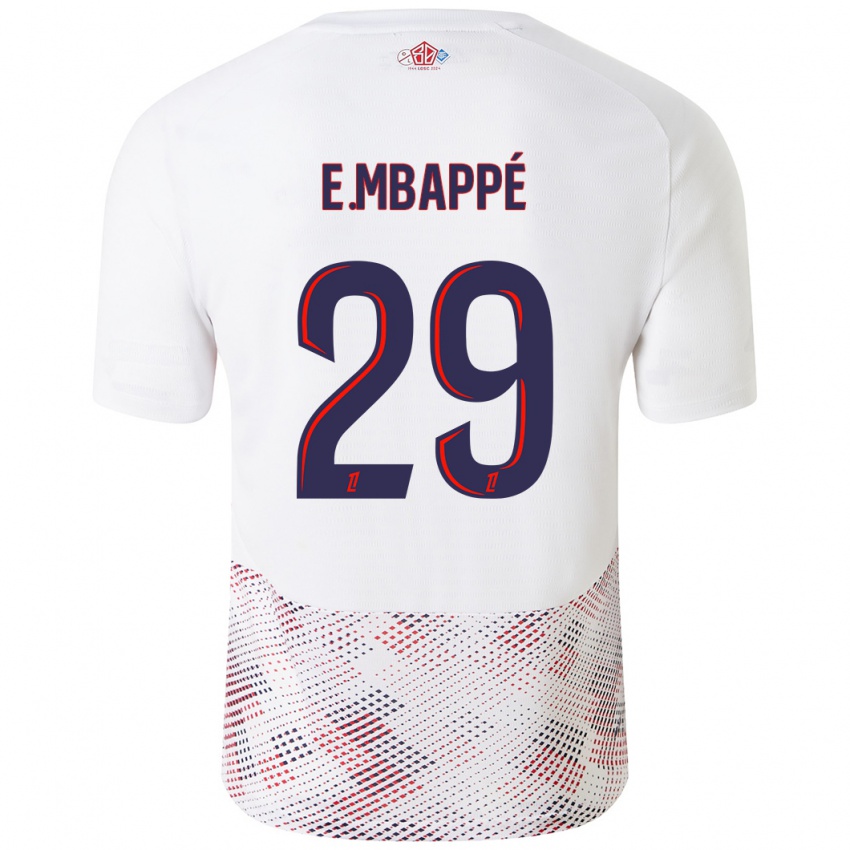 Hombre Camiseta Ethan Mbappe #29 Blanco Azul Real 2ª Equipación 2024/25 La Camisa Chile