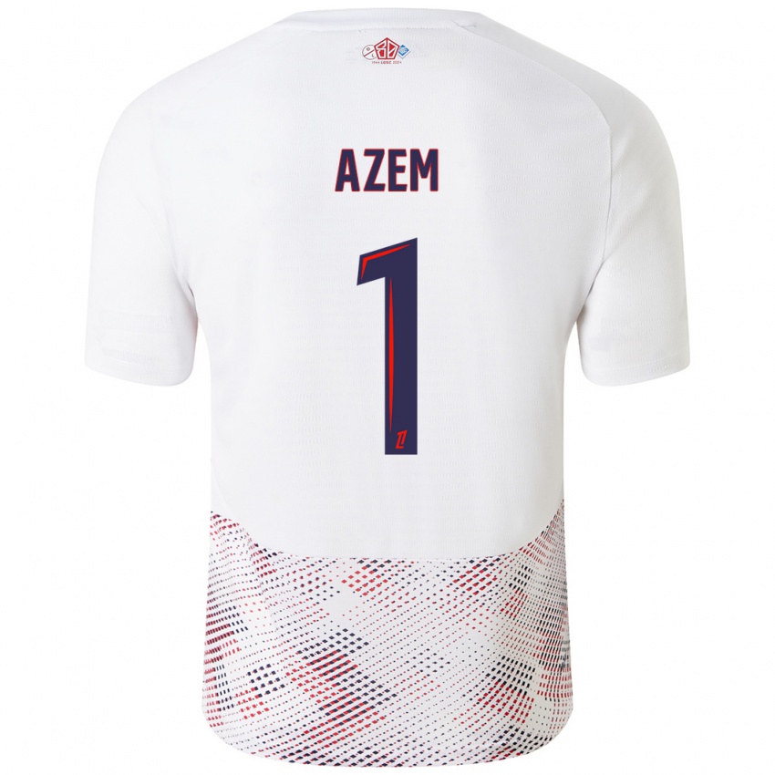 Hombre Camiseta Floriane Azem #1 Blanco Azul Real 2ª Equipación 2024/25 La Camisa Chile