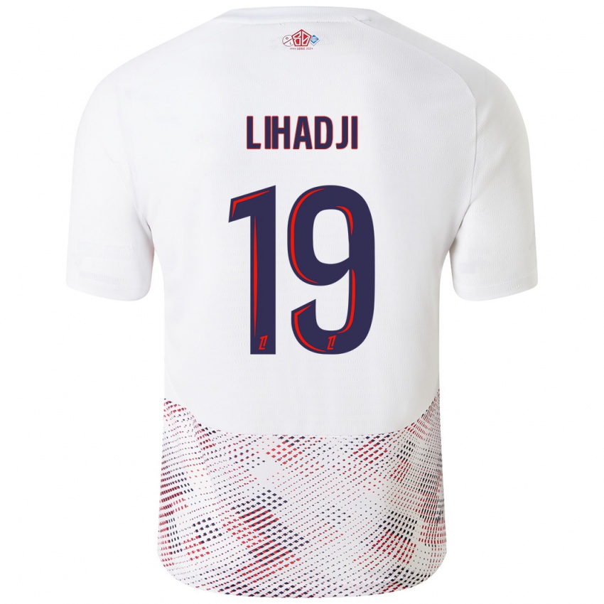 Hombre Camiseta Isaac Lihadji #19 Blanco Azul Real 2ª Equipación 2024/25 La Camisa Chile