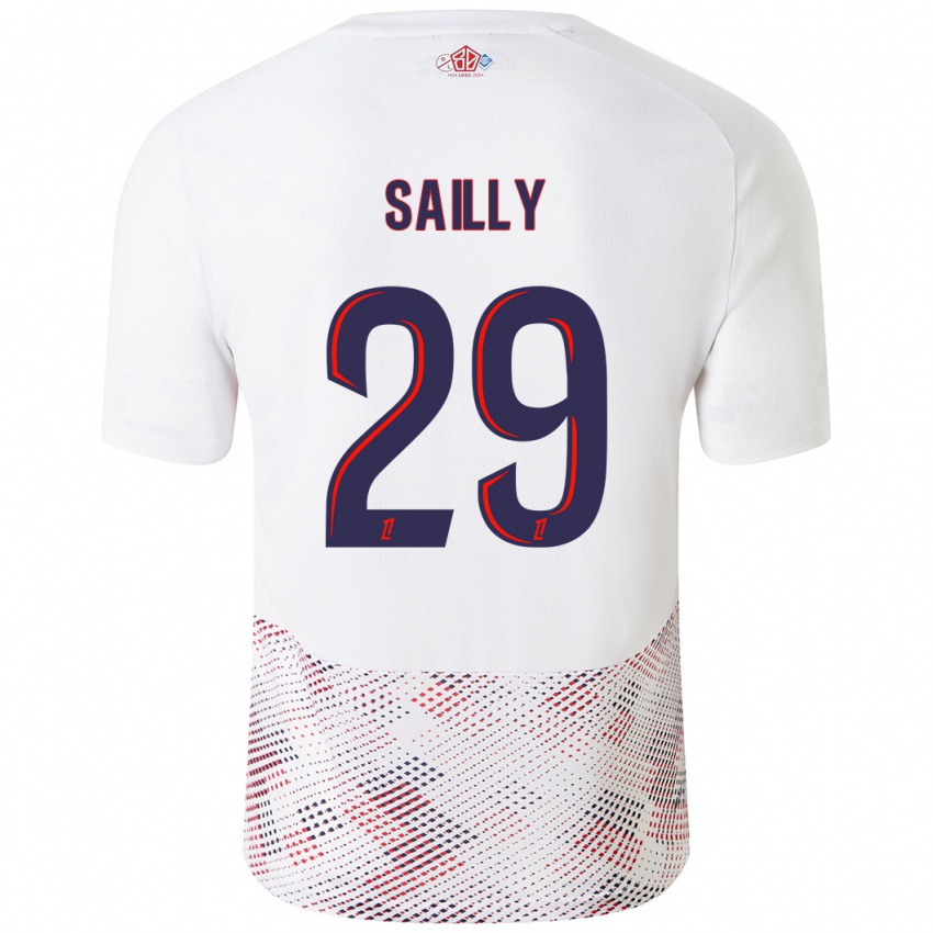 Hombre Camiseta Charlotte Sailly #29 Blanco Azul Real 2ª Equipación 2024/25 La Camisa Chile