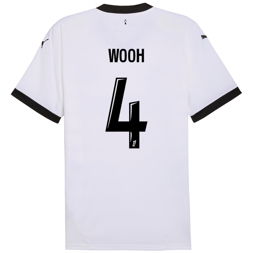 Hombre Camiseta Christopher Wooh #4 Blanco Negro 2ª Equipación 2024/25 La Camisa Chile