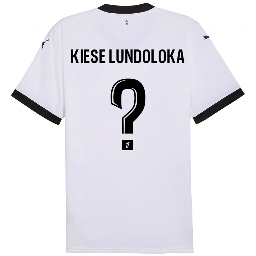 Hombre Camiseta Jeanslor Kiese Lundoloka #0 Blanco Negro 2ª Equipación 2024/25 La Camisa Chile