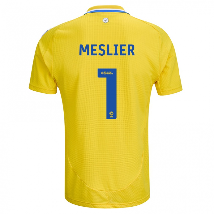 Hombre Camiseta Illan Meslier #1 Amarillo Azul 2ª Equipación 2024/25 La Camisa Chile