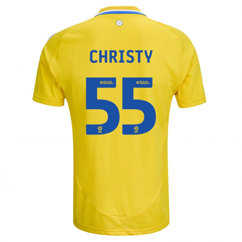 Hombre Camiseta Harry Christy #55 Amarillo Azul 2ª Equipación 2024/25 La Camisa Chile